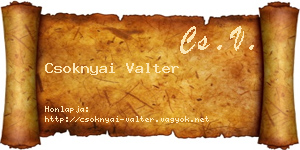 Csoknyai Valter névjegykártya